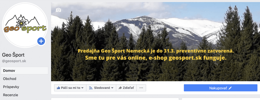 predajna Geo Sport zatvorena